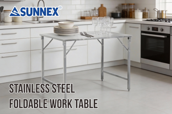 Masă de lucru pliabilă din SS