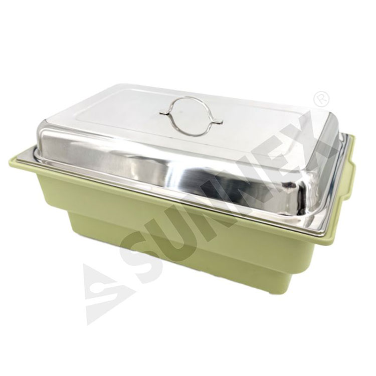 Chafer electric verde din seria EcoCater cu diferite capace